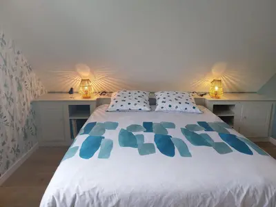 Un ou plusieurs lits dans un hébergement de l'établissement L'Aintemporel - Gîte calme 4 personnes