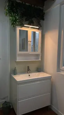 Salle de bains dans l'établissement L'Appart, le Morvan tranquille
