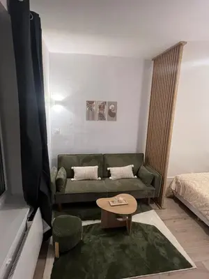 Coin salon dans l'établissement Séjour authentique dans un appart cosy à Dijon