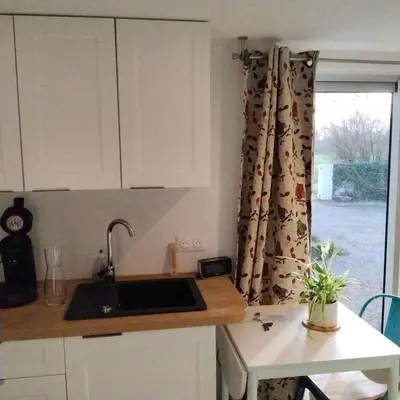 Cuisine ou kitchenette dans l'établissement Studio Nature