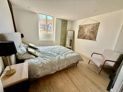 Un ou plusieurs lits dans un hébergement de l'établissement Perfect pied-à-terre in Dijon