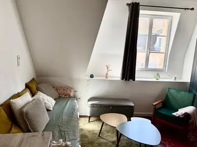 Coin salon dans l'établissement Perfect pied-à-terre in Dijon