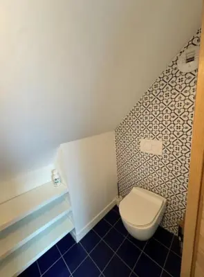 Salle de bains dans l'établissement Les Grandes Vagastines