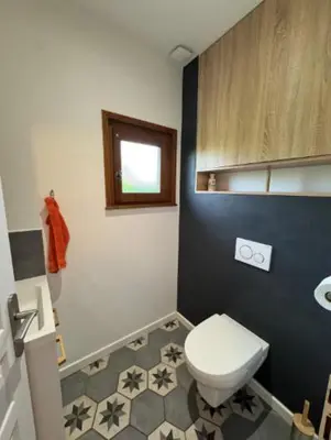 Salle de bains dans l'établissement Les Grandes Vagastines