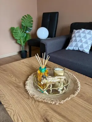 Coin salon dans l'établissement New apartment, close to highway, easy parking