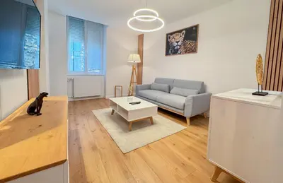 Coin salon dans l'établissement Elégant et Calme au cœur du Centre-ville