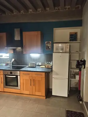 Cuisine ou kitchenette dans l'établissement Le Bourguignon - Proche centre ville et Tram