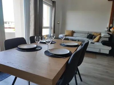 Coin salon dans l'établissement Duplex moderne, chaleureux au calme à Toison d'or