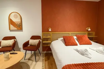 Un ou plusieurs lits dans un hébergement de l'établissement Le Bali Mâconnais Cozy - Station - 2 people