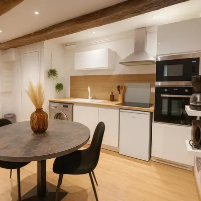 Cuisine ou kitchenette dans l'établissement Le Contemporain - Macon Hyper Centre - Proche Gare