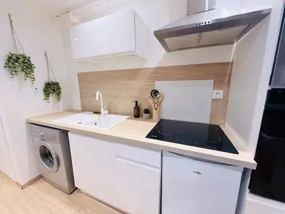 Cuisine ou kitchenette dans l'établissement Le Contemporain - Macon Hyper Centre - Proche Gare