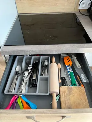 Cuisine ou kitchenette dans l'établissement Appartement F2 de 55 m2