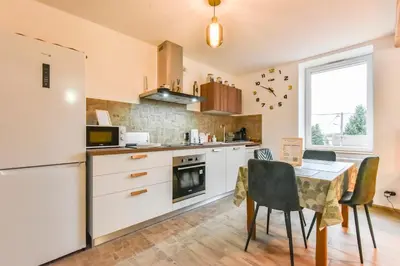 Cuisine ou kitchenette dans l'établissement Le Chardonnay T3, terrasse 30 m2 & parking privé
