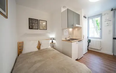 Cuisine ou kitchenette dans l'établissement Boucicaut Green Studio