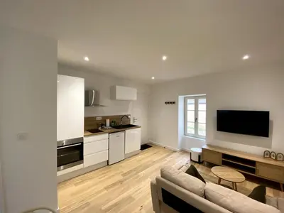 Cuisine ou kitchenette dans l'établissement Au Passage de Pommard