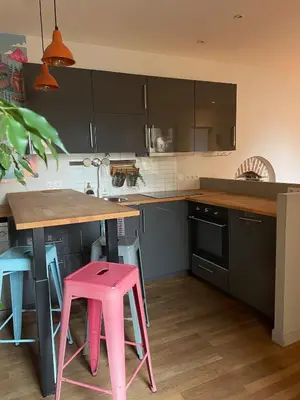 Cuisine ou kitchenette dans l'établissement Appartement bucolique - Cœur historique Dijon