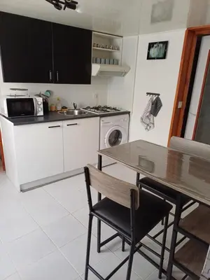 Cuisine ou kitchenette dans l'établissement Charmant studio au rez de chaussée