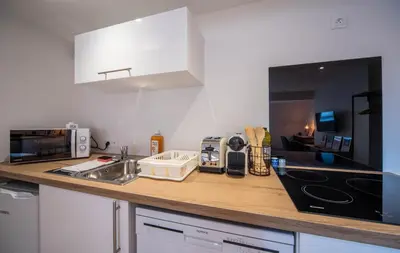 Cuisine ou kitchenette dans l'établissement Le Saint-Georges 5