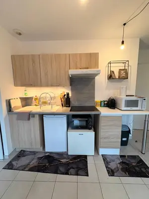 Cuisine ou kitchenette dans l'établissement Refuge idéal