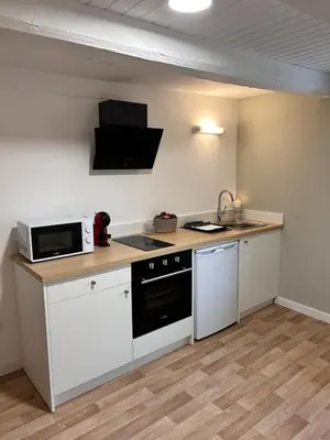 Cuisine ou kitchenette dans l'établissement Le petit cocon