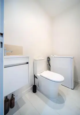 Salle de bains dans l'établissement La Casa Bianca