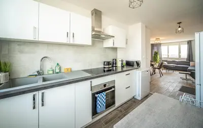 Cuisine ou kitchenette dans l'établissement Appartement 3 chambres - Chalon
