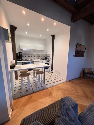 Cuisine ou kitchenette dans l'établissement La Terrasse Bourguignonne - Vieux Dijon