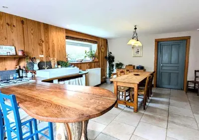 Cuisine ou kitchenette dans l'établissement Havre de paix, nature