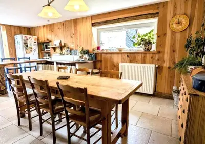 Cuisine ou kitchenette dans l'établissement Havre de paix, nature