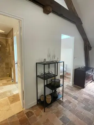 Salle de bains dans l'établissement Gîte des Templiers