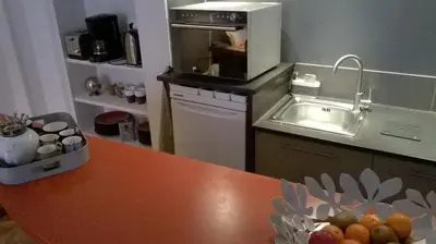 Cuisine ou kitchenette dans l'établissement Appartements Caractere Clos St Jean