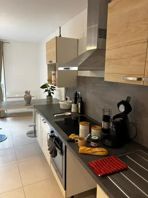 Cuisine ou kitchenette dans l'établissement Maison Spacieuse et Lumineuse