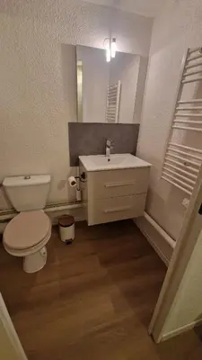Salle de bains dans l'établissement Le Cosy 209 des Logis de Paray Studio Downtown
