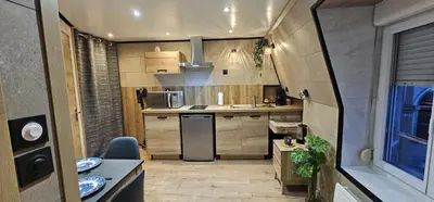 Cuisine ou kitchenette dans l'établissement Le nid