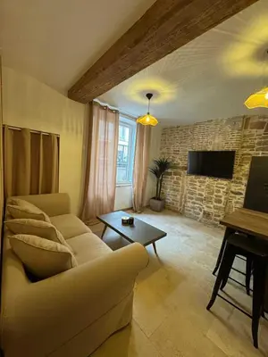 Télévision ou salle de divertissement dans l'établissement Le nid douillet Maconnais