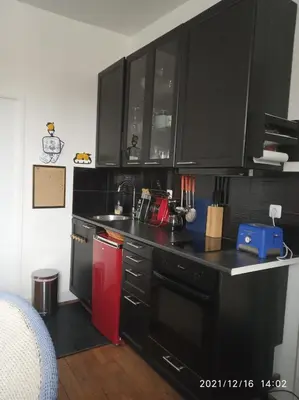 Cuisine ou kitchenette dans l'établissement Appartement lumineux en centre ville et tout prêt de la nature