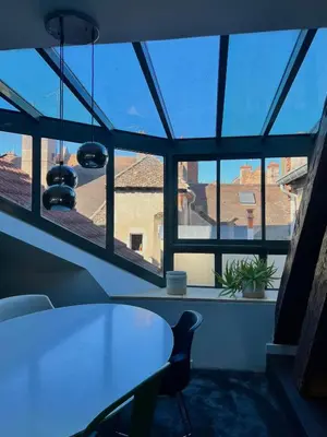Vue générale sur la montagne ou vue sur la montagne depuis l'appartement