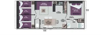 Plan de l'établissement ZEcamping 4 animaux acceptés avec piscine couverte et restaurant