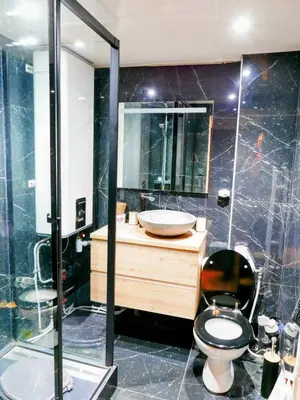 Salle de bains dans l'établissement La darbella