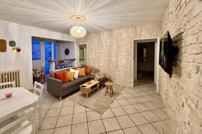 Coin salon dans l'établissement Apartment for 4 people