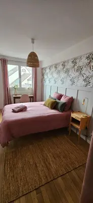 Un ou plusieurs lits dans un hébergement de l'établissement Appartement centre ville, 3 chambres, refait à neuf