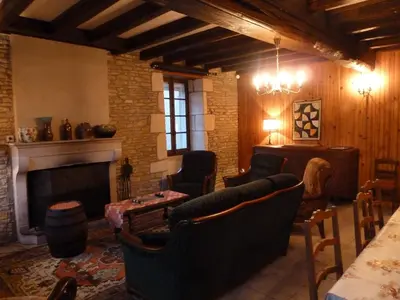 Coin salon dans l'établissement Gite Vassy