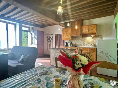 Cuisine ou kitchenette dans l'établissement Le Refuge