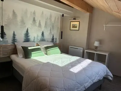 Un ou plusieurs lits dans un hébergement de l'établissement Loft Cocooning et Lumineux