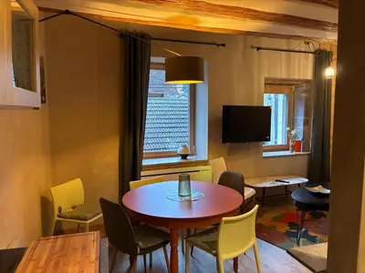 Télévision ou salle de divertissement dans l'établissement Loft Cocooning et Lumineux
