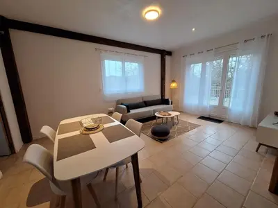 Coin salon dans l'établissement Escapade au Lac
