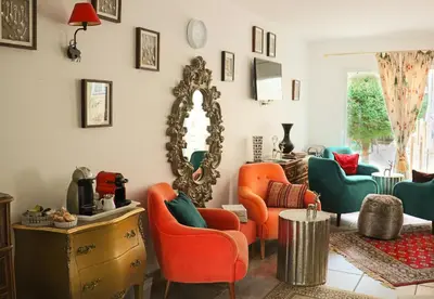Coin salon dans l'établissement Logis Hôtel La Villa Boucicaut