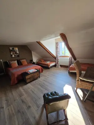 Un ou plusieurs lits dans un hébergement de l'établissement Gîte 3 du Château de Feschaux
