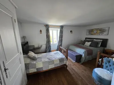 Un ou plusieurs lits dans un hébergement de l'établissement Gîte 2 du Château de Feschaux