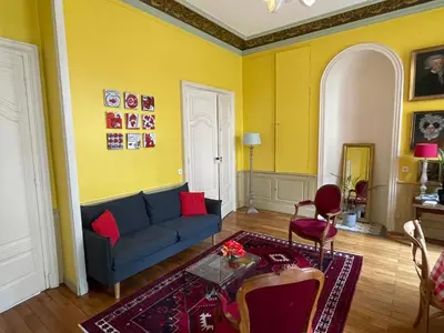 Coin salon dans l'établissement Appartement Le Buffon